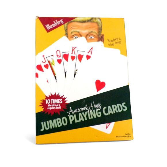 Wembley Jumbo Playing Cards 8" x 11" 10 Times Size of Regular Deck - Picture 1 of 2